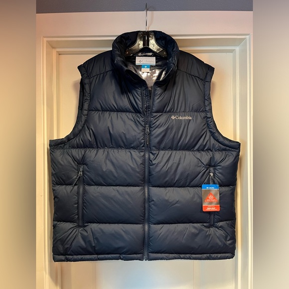 Columbia Pike Lake II Insulated Vest Mens Large Blue Puffer Omni-Heat New Tags - Picture 1 of 16